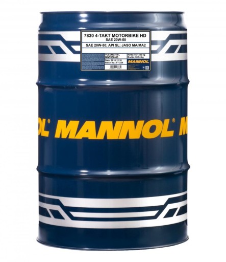MANNOL МОТОРНЕ МАСЛО 4T MOTORBIKE HD 20W50 60L