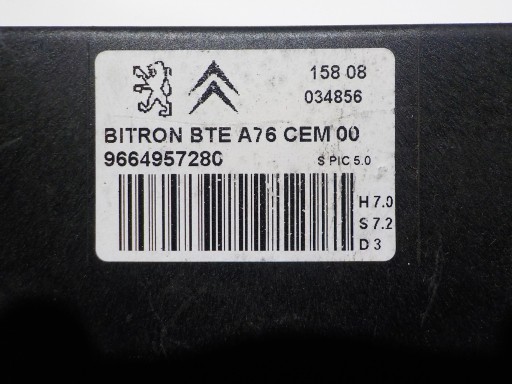 PEUGEOT 207 module roofs 9664957280 BITRON