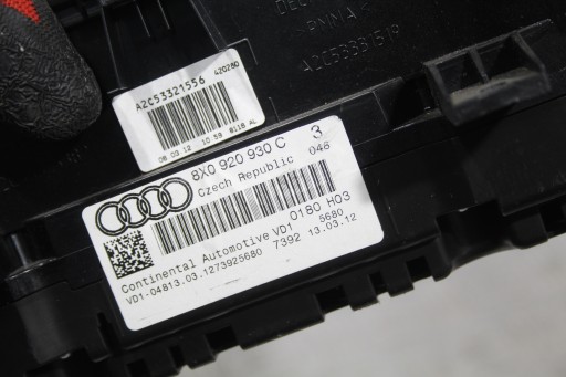 dials dials consoles AUDI A1 8X0 8X 8X0920930C