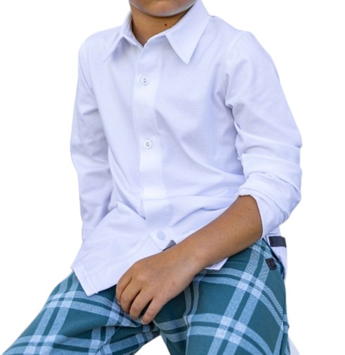 Дитяча сорочка All For Kids розмір 152 довгий рукав біла