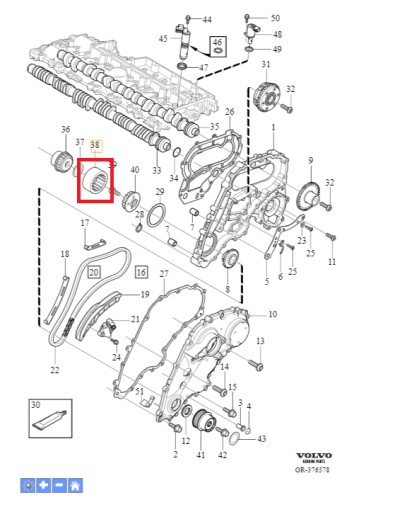 Втулка зчеплення генератора volvo oe 30750111