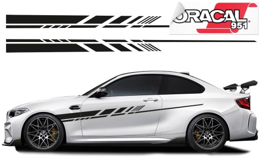 Наклейки для автомобиля боковые полосы ремни 220X11.5cm