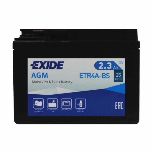 EXIDE ETR4A-BS / YTR4A-BS 12V 2.3 Ah 35A P+