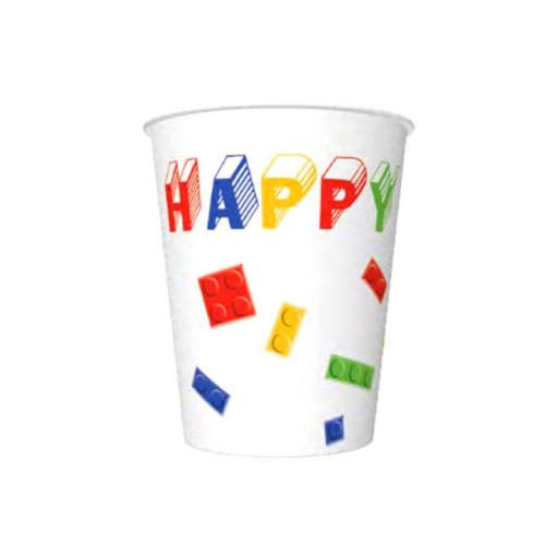 Паперові стаканчики Happy Birthday Blocks 8 шт
