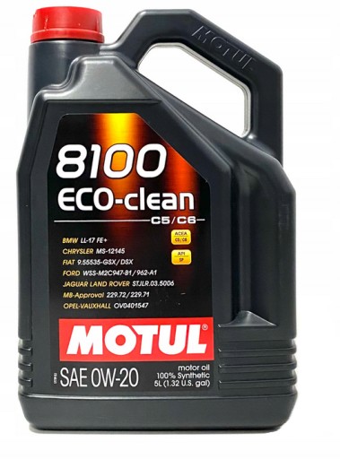 MOTUL 8100 ECO-CLEAN OIL 0W20 5л