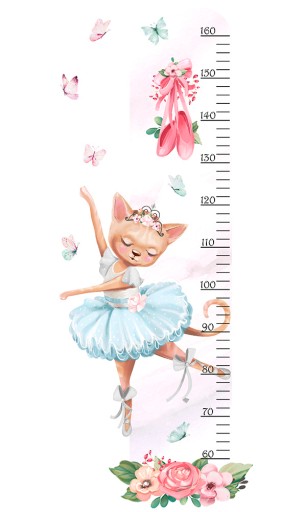 Наклейка на стіну МІРА ЗРОСТУ ДІВЧИНКИ-БАЛІСТКИ