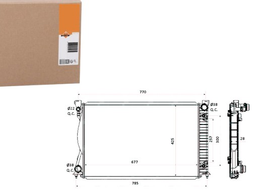 NRF58360(EXT) - РАДИАТОР NRF AUDI A6 2.4 3.0TDI 05- NRF