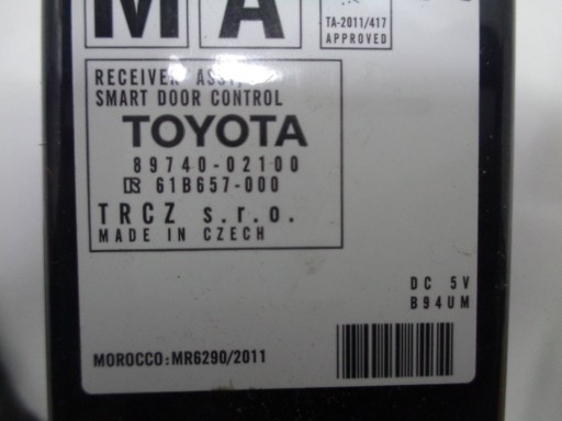 TOYOTA AURIS II modulo Centralina PORTA Portiera 14-18R