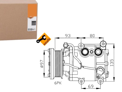 КОМПРЕССОР КОНДИЦИОНЕРА FORD MONDEO SCROLL-90V NRF изображение 1