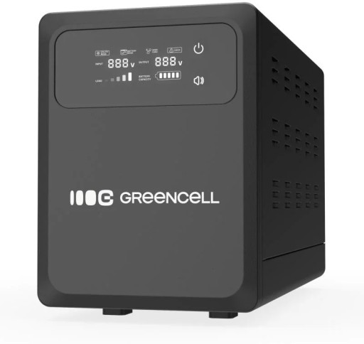 Источник бесперебойного питания greencell powercore 1200 ва 800 вт avr 12 в постоянного тока жк-дисплей