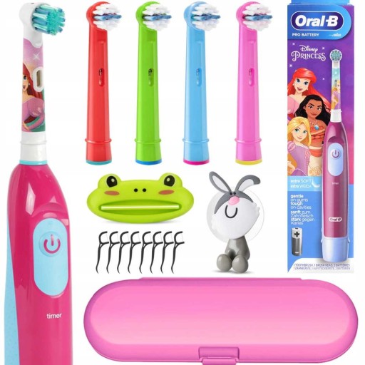 ORAL-B DB4 ELEKTRICKÝ DETSKÝ ZUB PRINCESS + ŠPIČKY + PRÍSLUŠENSTVO