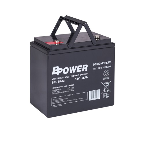 Bpower bpl55-12 55ah agm 12v аварийный аккумулятор ибп для сигнализации на 10-12 лет