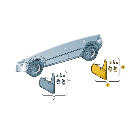 Брызговики VW Passat B8 сзади ASO