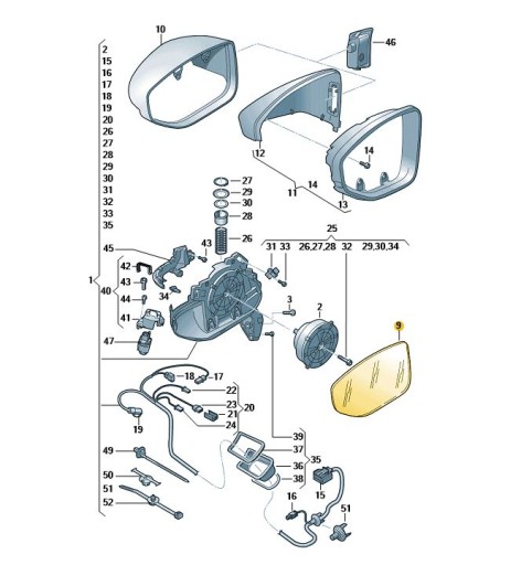 4N0857535E - ДЗЕРКАЛЬНЕ СКЛО СФЕРИЧНЕ ТОНОВАНЕ AUDI ЛІВЕ