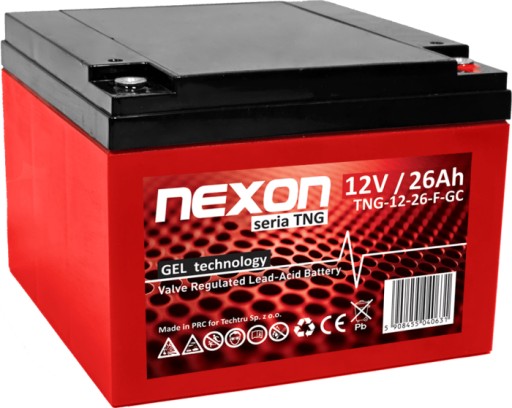 Гелевая батарея nexon tng vrla 12 в 26 ач (срок службы 12 лет)
