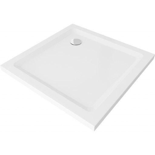 Mexen Flat štvorcová sprchová vanička slim 100 x 100 cm, biela, sifon