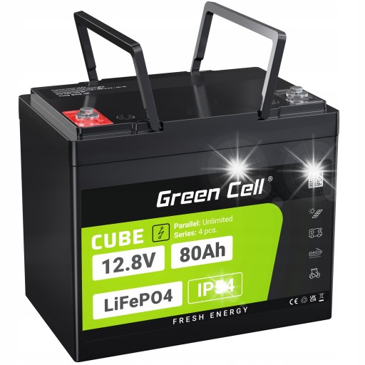 Lifepo4 батарея 80ah 12.8v 12v bms зелений елемент для кемперів човнів візків ups
