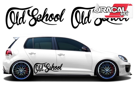 2X старая школа наклейка 51X20 см для двери маска 951