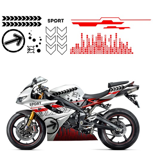 Наклейки для мотоцикла Тема Спорт стрелки 43x335cm