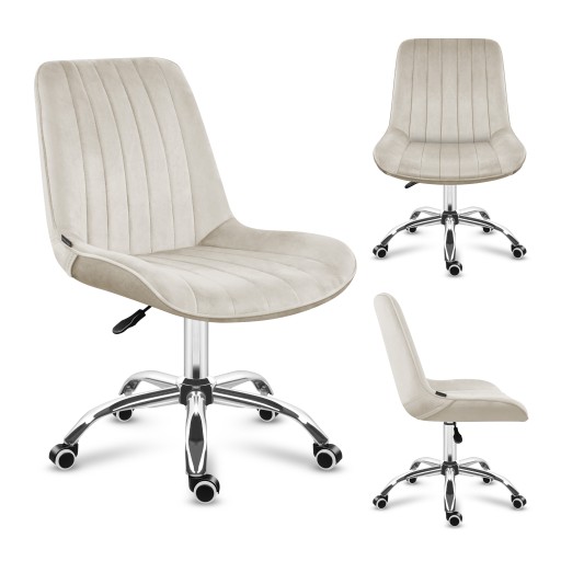Fotel Biurowy obrotowy Welurowy do salonu Mark Adler Future 3.5 Beige