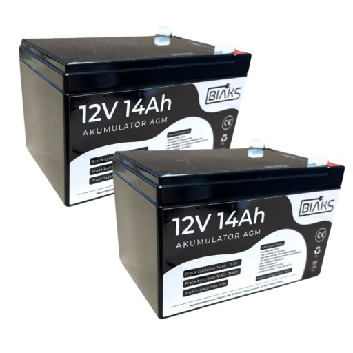 2x agm батареї 12v 14ah biaks (розміри 10ah 12ah 15ah) для камер відеоспостереження