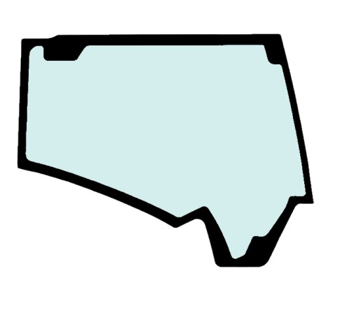 G3556 - ВІТРОВЕ СКЛО ПРАВА СТОРОНА ТРАФАРЕТНИЙ ДРУК HYUNDAI HW140A