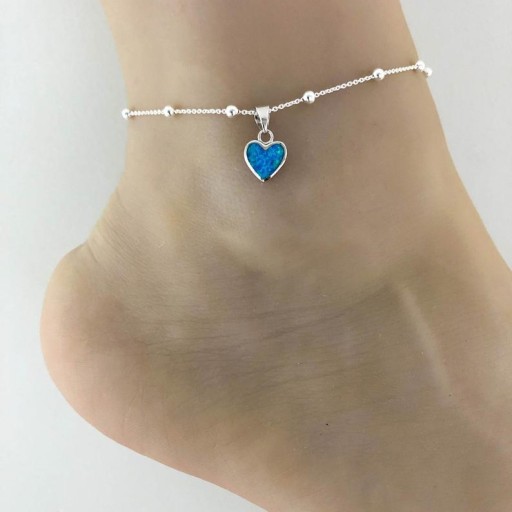 obrączka na nóżkę ptaka Blue Opal Heart obrączka,