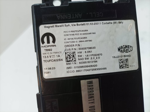 modulo 00505708020 Alfa Romeo Tonale e ( (2022- )