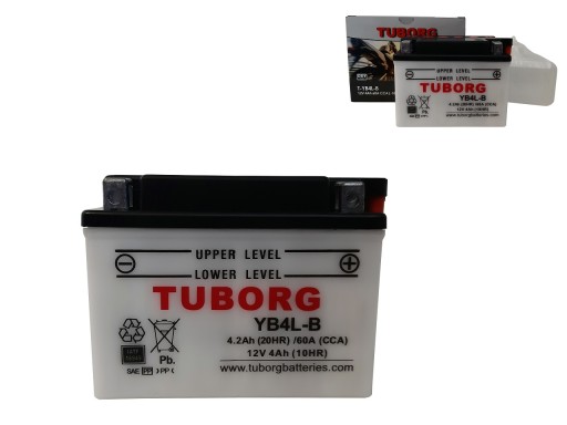 Акумулятор Tuborg YB4L-B 12V 4AH 2 роки гарантії