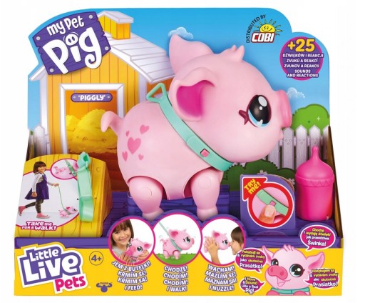 Interaktywna maskotka Cobi Little Live Pets różowa świnka 4+
