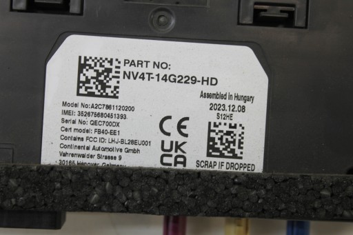 Bluetooth модуль ford kuga iii (dfk) nv4t14g229hd 2.5l hybrid 140kw 2024р.