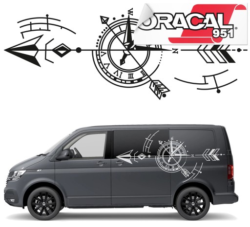 Наклейки для автомобиля CAMPER Arrow Rose 150X60 см