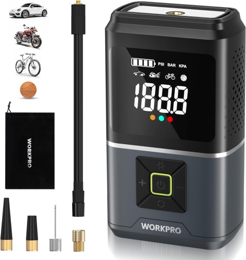 ПОРТАТИВНЫЙ БЕСПРОВОДНОЙ ВОЗДУШНЫЙ КОМПРЕССОР, 5000 мАч, 7,2 В, ДИСПЛЕЙ