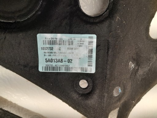 BMW X3 G01 LCI Schalldämmung NADKOLA rechts heck 5A013A8