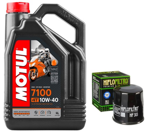 104092/HF303 98-06r. - Масло MOTUL 7100 10W40 4л. + Фільтр HF303, Yamaha YZF R1, 98-06