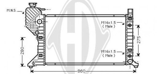 DCM2408 - Радіатор, система охолодження двигуна mercedes sprinter 00-06