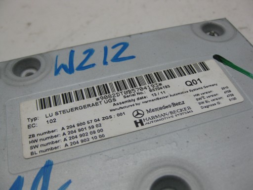 MERCEDES W212 E KLASA 11r module control unit INTERFACE A2049005704