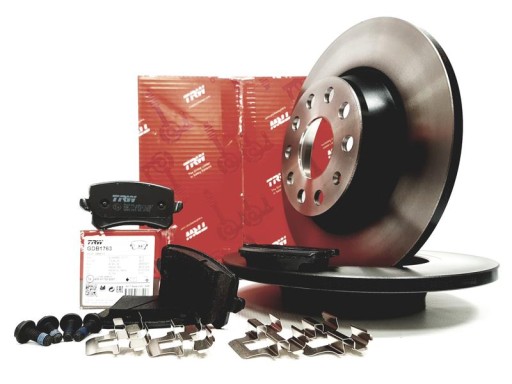 TRW диски + колодки задні VW PASSAT B6 B7 CC