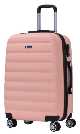 Середня валіза Indivitems ABS XHA067 BABY PINK M 65 л