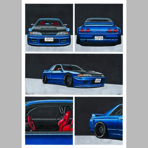 Плакат 70x100cm-Nissan GTR R32-Matush Art