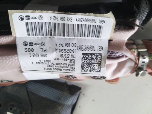 AUDI A1 Dachvorhang Airbag Airbag AIRBAG rechts 3D 10-18R 8X3880742A