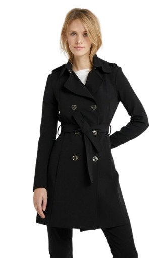 Patrizia Pepe dámsky čierny priliehavý kabát XL