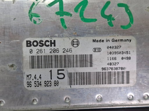 Bedienteil DES MOTORS 0261206246 9637838780 9653492380 PEUGEOT 106 SAXO 1.1