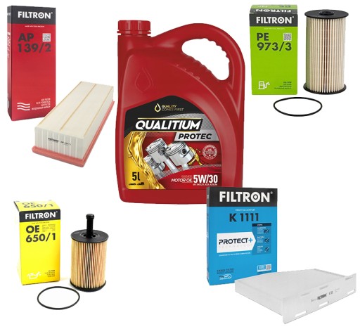 Комплект фильтров VW PASSAT B6 2.0 TDI 1.9 TDI масло 5л