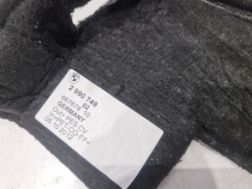 2990749 BMW X1 E84 IZOLACJA soundproofing boot left rear part TYLNIE