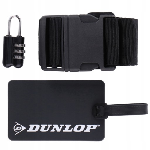 Захисний ремінь для багажу Dunlop із замком + бейдж, ЧОРНИЙ