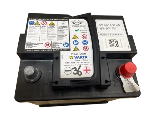 AKUMULATOR AGM START-STOP 12V 50AH 570A MINI 2023R Original