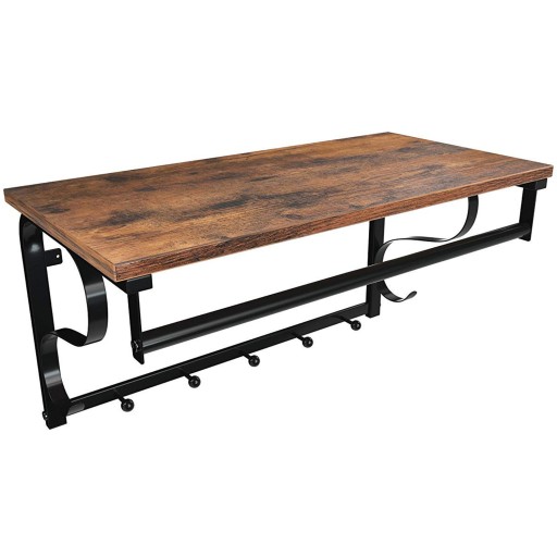 Półka z Wieszakami ścienna Loft Rustykalna metal