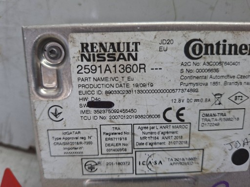 module control unit RADIA navigation devices 2591A1360R A3C0067640401 RENAULT