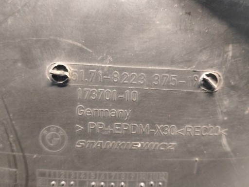 BMW E65 01-05r mudguard left front front 8223375